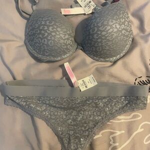 Grey victoria secret set NWT